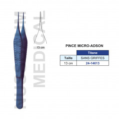 Pince Micro-Adson 13cm Sans Griffes en Titane distribuée par Nussbaum Médical