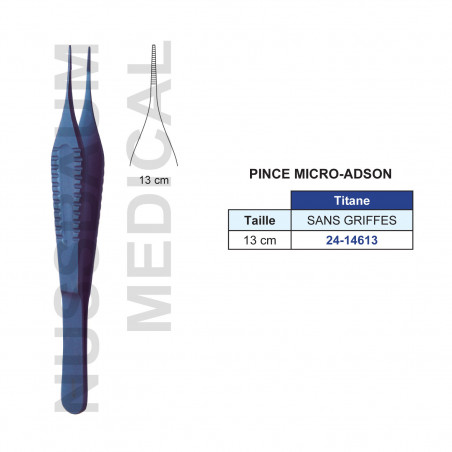 Pince Micro-Adson 13cm Sans Griffes en Titane distribuée par Nussbaum Médical