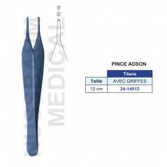 Pince Adson 12cm Avec Griffes en Titane distribuée par Nussbaum Médical
