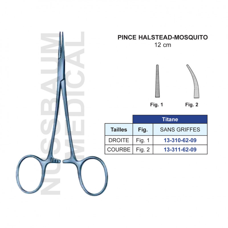 Pince Halstead-Mosquito en Titane 12 cm Pince Halstead-Mosquito en Titane 12 cm