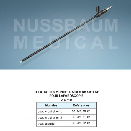 Electrode pour laparoscopie avec évacuateur de fumée