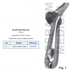 Ecarteur rectal avec ou sans lumière froide