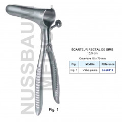 Ecarteur rectal de Sims 15,5 cm
