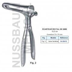 Ecarteur rectal de Sims 15,5 cm