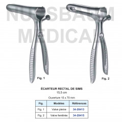 Ecarteur rectal de Sims 15,5 cm