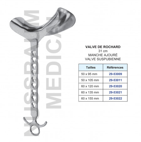 Valve de Rochard de 31 cm distribuée par Nussbaum Médical