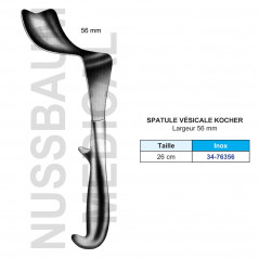 Spatule vésicale Kocher 26 cm  largeur 56 mm distribuée par Nussbaum Médical