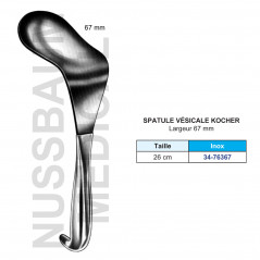 Spatule vésicale Kocher 26 cm largeur 67 mm distribuée par Nussbaum Médical