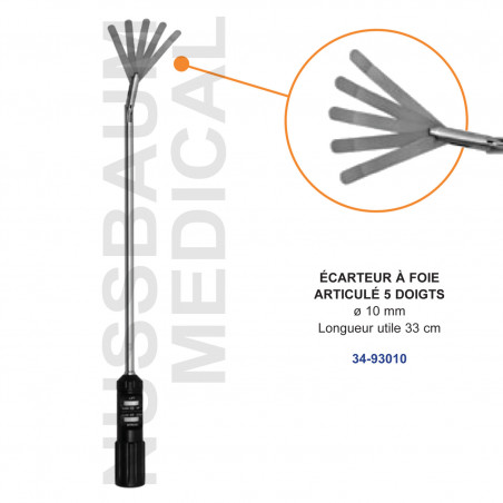 Ecarteur à foie articulé 5 doigts distribué par Nussbaum Médical