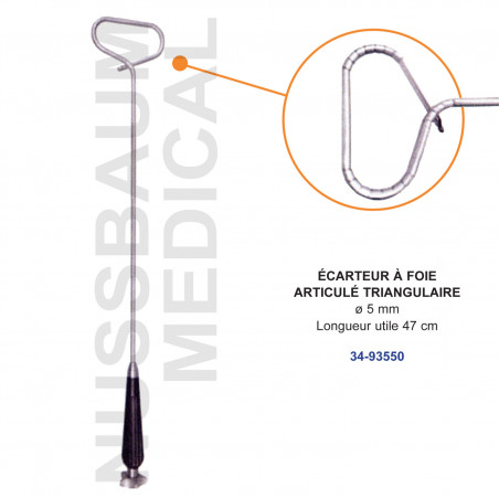 Ecarteur à foie articulé triangle 47 cm distribué par Nussbaum Médical