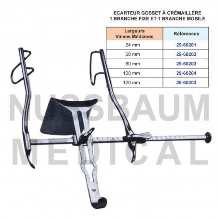 Ecarteur de Gosset à crémaillère