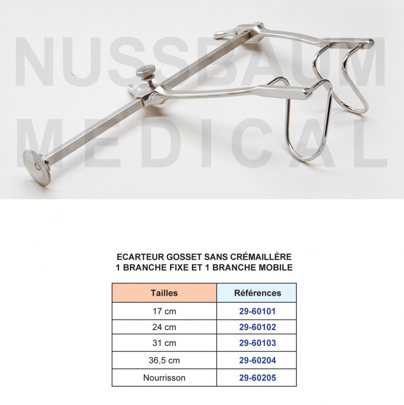 Ecarteur de Gosset avec 1 branche mobile