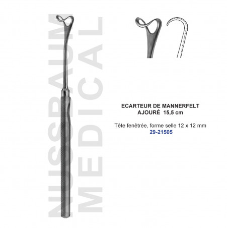 Ecarteur de Mannerfelt 15,5 cm - 12 x 12 mm ajouré
