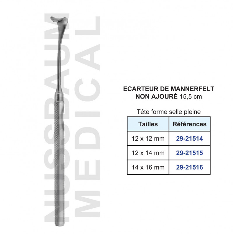 Ecarteur de Mannerfelt 15,5 cm - 12 x 12 mm non ajouré