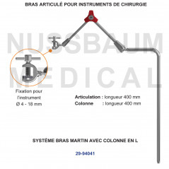 Bras articulé pour instruments de chirurgie avec colonne en L