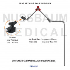 Bras articulé pour optiques avec colonne en L