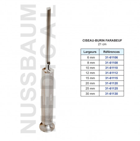 Ciseau-burin Farabeuf 21 cm