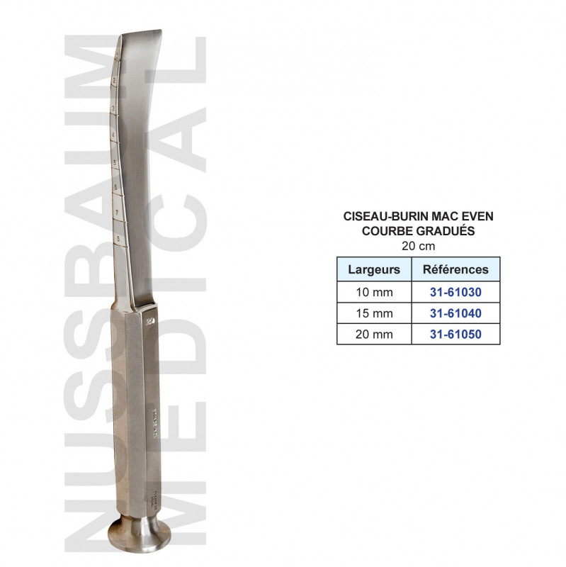 Ciseau-burin Mac Even Courbe Gradué 20 cm
