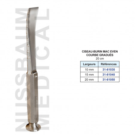 Ciseau-burin Mac Even Courbe Gradué 20 cm