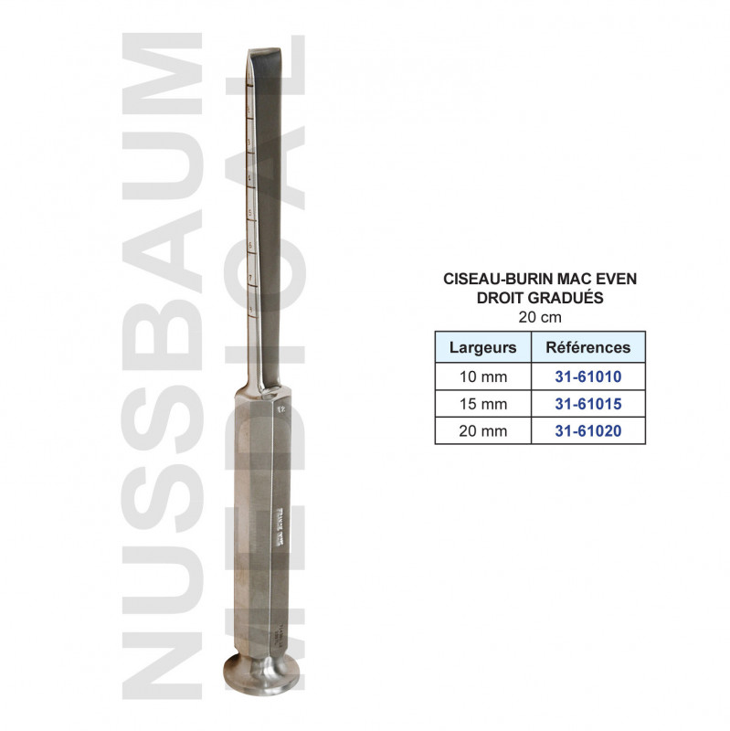 Ciseau-burin Mac Even Droit Gradué 20 cm