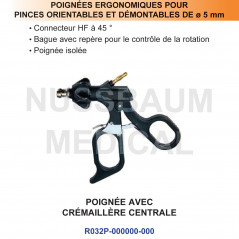 Poignée avec crémaillère centrale distribuée par Nussbaum Médical