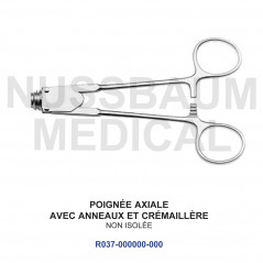 Poignée axiale avec anneaux et crémaillère