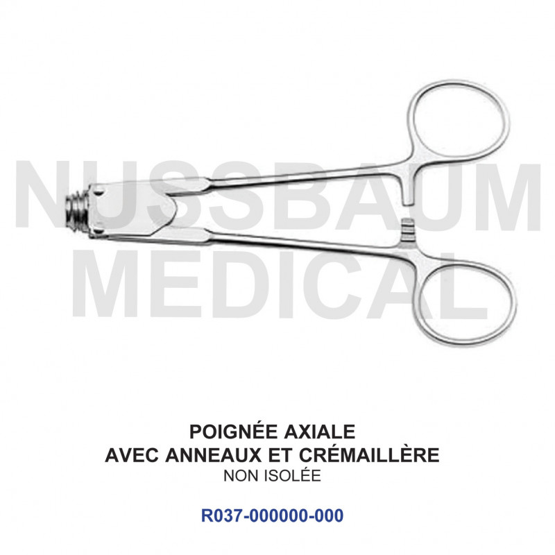 Poignée axiale avec anneaux et crémaillère