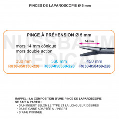Inserts préhension ø 5 mm Mors 14 mm conique double action