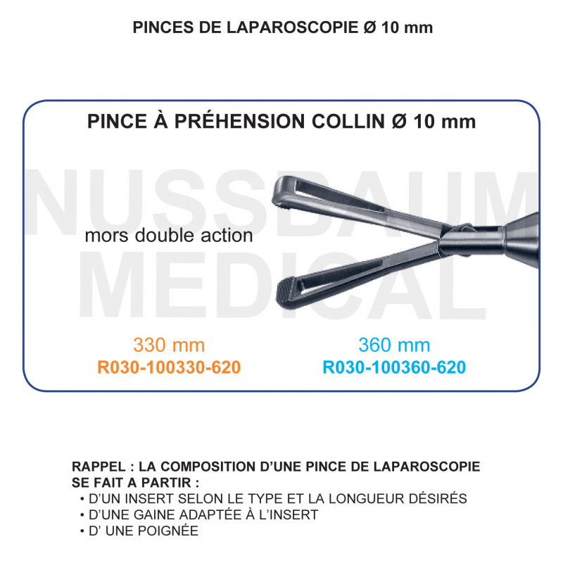 Inserts ø 10 mm pince à préhension Collin mors double action