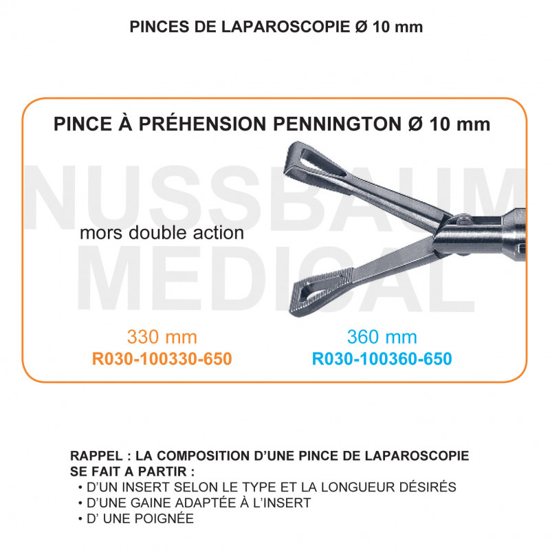 Inserts ø 10 mm pince à préhension Pennington mors double action Inserts ø 10 mm pince à préhension Pennington mors double action