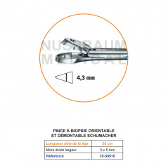 Schumacher Pince à biopsie orientable et démontable 25 cm