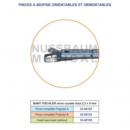 Baby-Tischler pince à biopsie orientable et démontable