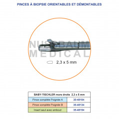 Baby-Tischler pince à biopsie orientable et démontable mors droits distribués par Nussbaum Médical