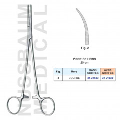 Pince de Heiss 20 cm Avec et Sans Griffes
