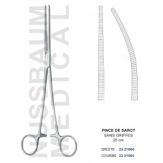 Pince de Sarot 25 cm Sans Griffes distribuée par Nussbaum Médical