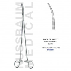 Pince de Santy Sans Griffes 30 cm légèrement courbe distribuée par Nussbaum Médical