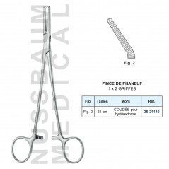 Pince de Phaneuf 1x2 griffes coudée distribuée par Nussbaum Médical