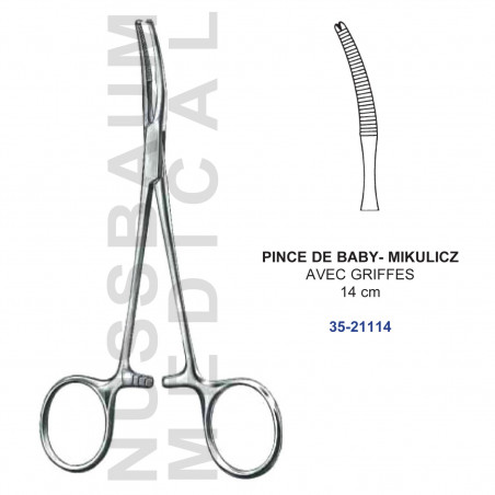 Pince de Baby-Mikulicz avec Griffes distribuée par Nussbaum Médical