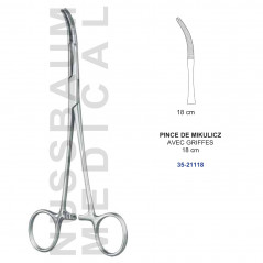 Pince de Mikulicz de 18 cm avec Griffes distribuée par Nussbaum Médical