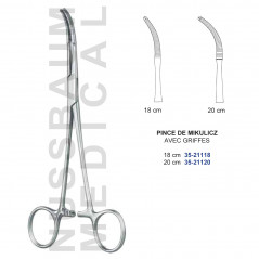 Pince de Mikulicz de 18 et 20 cm avec Griffes distribuée par Nussbaum Médical
