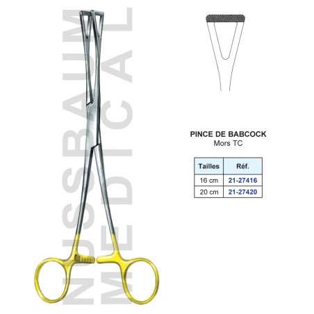 Pince de Babcock mors tungstène (TC) distribuée par Nussbaum Médical
