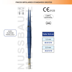 Pince bipolaire Premium droite 19 cm