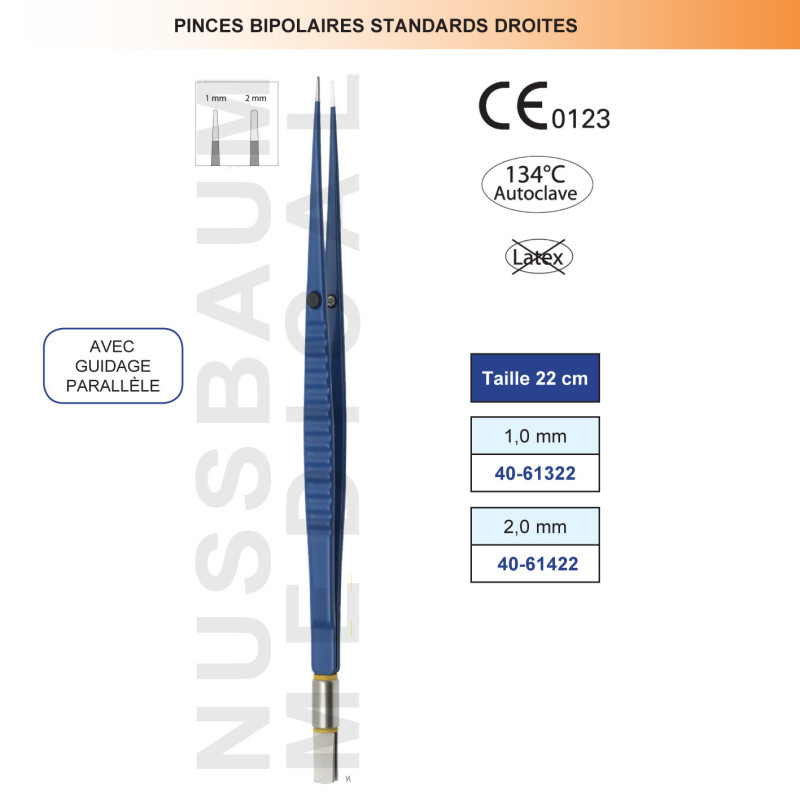 Premium bipolar straight forceps 22 cm