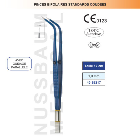Pince bipolaire Premium courbe 17 cm